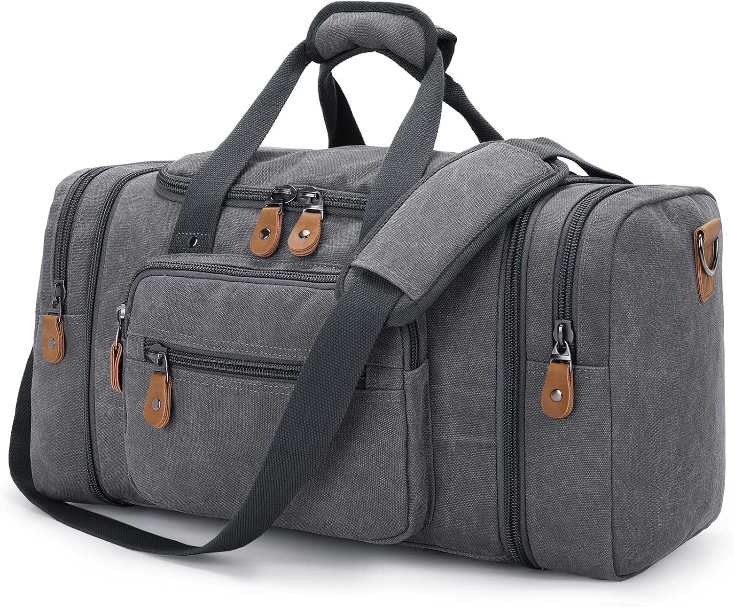 Canvas Duffle Bag for Travel, Expandable 40-50L Carry On Approved