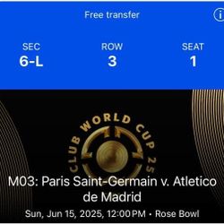 Paris Saint- Germain V. Atletico de Madrid 2 tickets