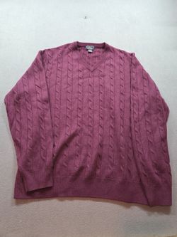 men's plum wool v-neck sweater by Brooks Brothers size XXL
