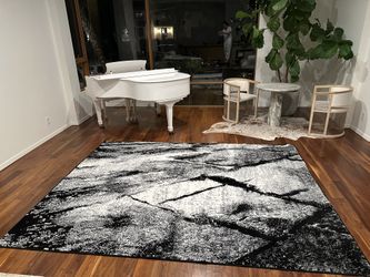 8x10 Black And  White Rug 