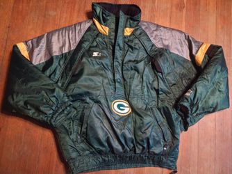 Pro Line Vintage Starter Green Bay Packers Pullover Jacket Hood Chest pockets