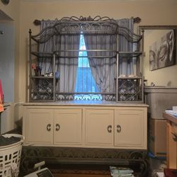 Vintage Iron Bakers Rack/Buffet (Read Description)