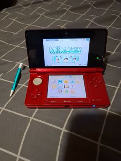 Selling a red 3ds V1 with Charger and sd card