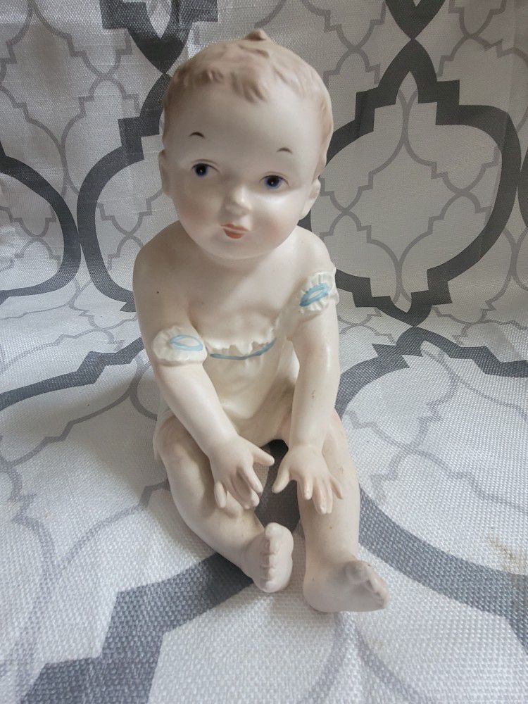 Antique German Bisque Porcelain Piano Baby