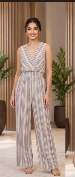 Striped Sleeveless Wide-Leg Jumpsuit