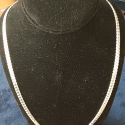 Silver 22" Flat Braided Necklace 