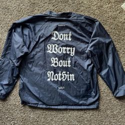 Top Dawg Ent Schoolboy Q windbreaker coaches jacket Blank Face Medium in Navy