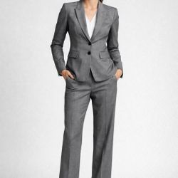 Hugo Boss Gray Two-Piece Suit Blazer & Pants Women’s Size 8