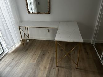 Desk With Faux Marble Top