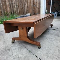 EXCEPTIONAL WALNUT COVERTIBLE COFFEE DINING TABLE