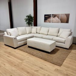 Oversized Beige 2-Piece Sectional Sofa