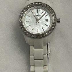 Fossil -Mother Of Pearl Dial Crystal Bezel