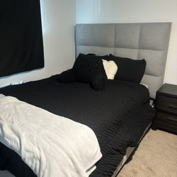 Bulk Sale - All Livings Spaces Furniture -Queen Bed, Desk, Nightstand, Desk And Chair