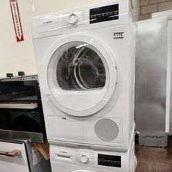 Bosch STACKABLE FRONTLOAD WASHER AND ELECTRIC DRYER VENTLESS HEAT WHITE NEW 24" 
