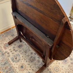 Rare Antique Table That Folds Vertical 