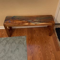 Trade/sell/barter This Wood Bench - Custom Made With Smooth Etching And Design