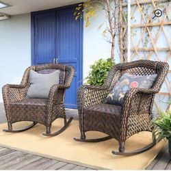 Patio Rocking Chairs With Built-in Cushions Outdoor High Quality Patio Chair Set 🆕🚎🚛🆕