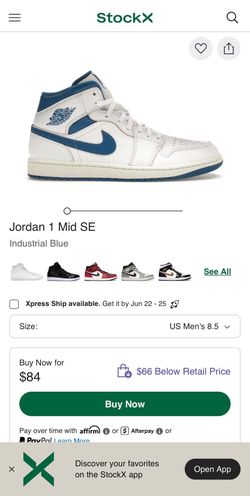 Jordan 1 Mid SE Industrial Blue