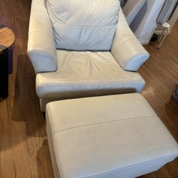 Ashley Leather Loveseat, Chair, Ottoman