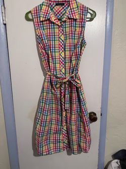 Tommy Hilfiger Multicolor Plaid Sleeveless Shirtdress