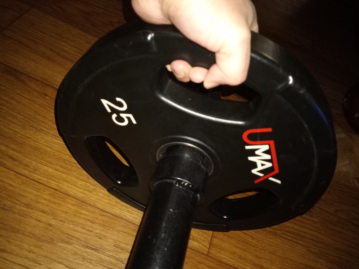 UMAX PLATES WITH OLYMPIC CURLING BAR