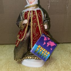 7.5 inch Vintage Evelt Handmade Greek Porcelain Doll 146 E Attica Imported From Greece