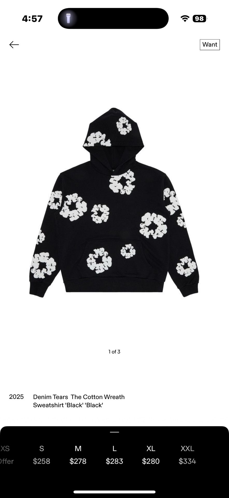 Denim Tears The Cotton Wreath Sweatshirt 'Black''Black'