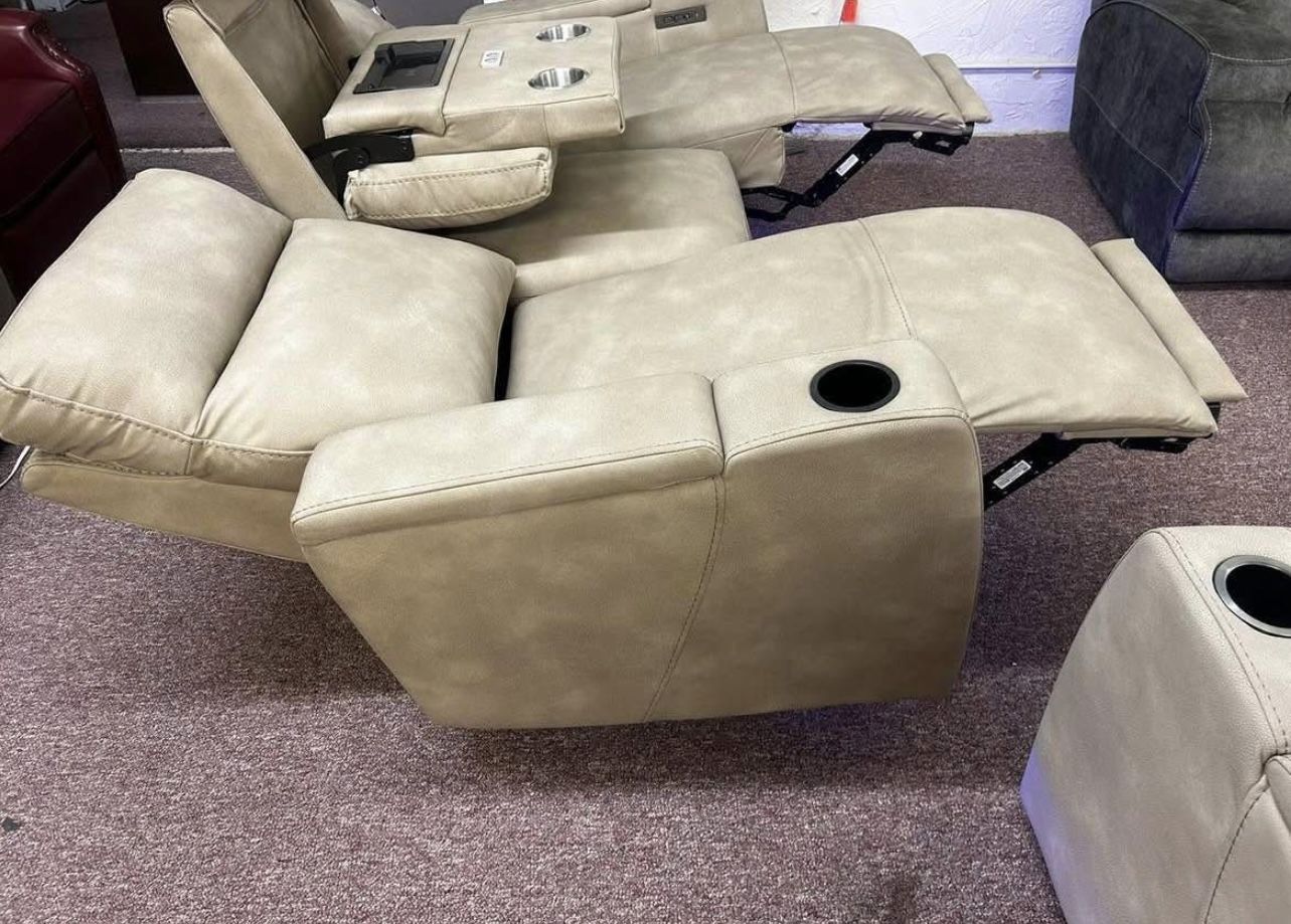 Furniture Zero Gravity Fabric Power Recliner Sofa Greymel