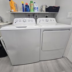 Ge Deep Fill HE Washer & Dryer White