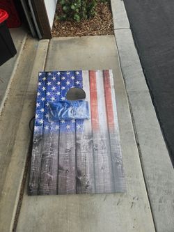 American Flag Cornhole Board with Bean Bag