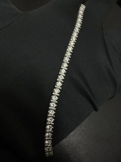 Sterling Silver Bracelet With Lab Created Stones