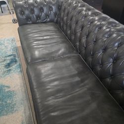 Chesterfield Faux Leather Couch