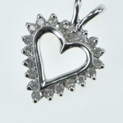 Diamond Heart With 14k Gold Chain 