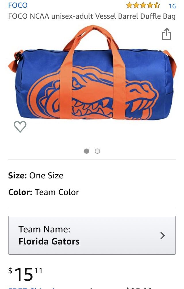 Florida gators FOCO NCAA unisex-adult Vessel Barrel Duffle Bag
