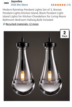 Raindrop Pendant Light Fixtures (Set of 2)