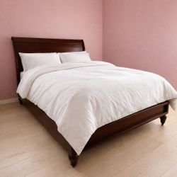 Solid Wood Sleigh Headboard – Cherry Finish – Good Condition