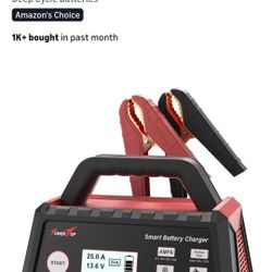 TowerTop 2/10/25 Amp 12V Smart Car Battery Charger, Fully Automatic Battery Maintainer with Engine Start