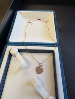 14k heart tag charm & 10k box chain