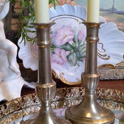 Antique Brass Candle Holders 