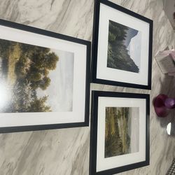 3 Black Frames Different Sizes Gallery Wall Modern Art
