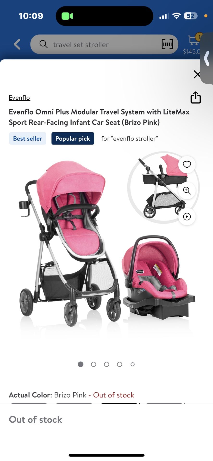 Evenflo Stroller Travel System (Pink)