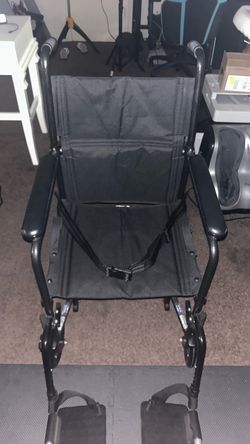 Black Transport Wheelchair with Footrests