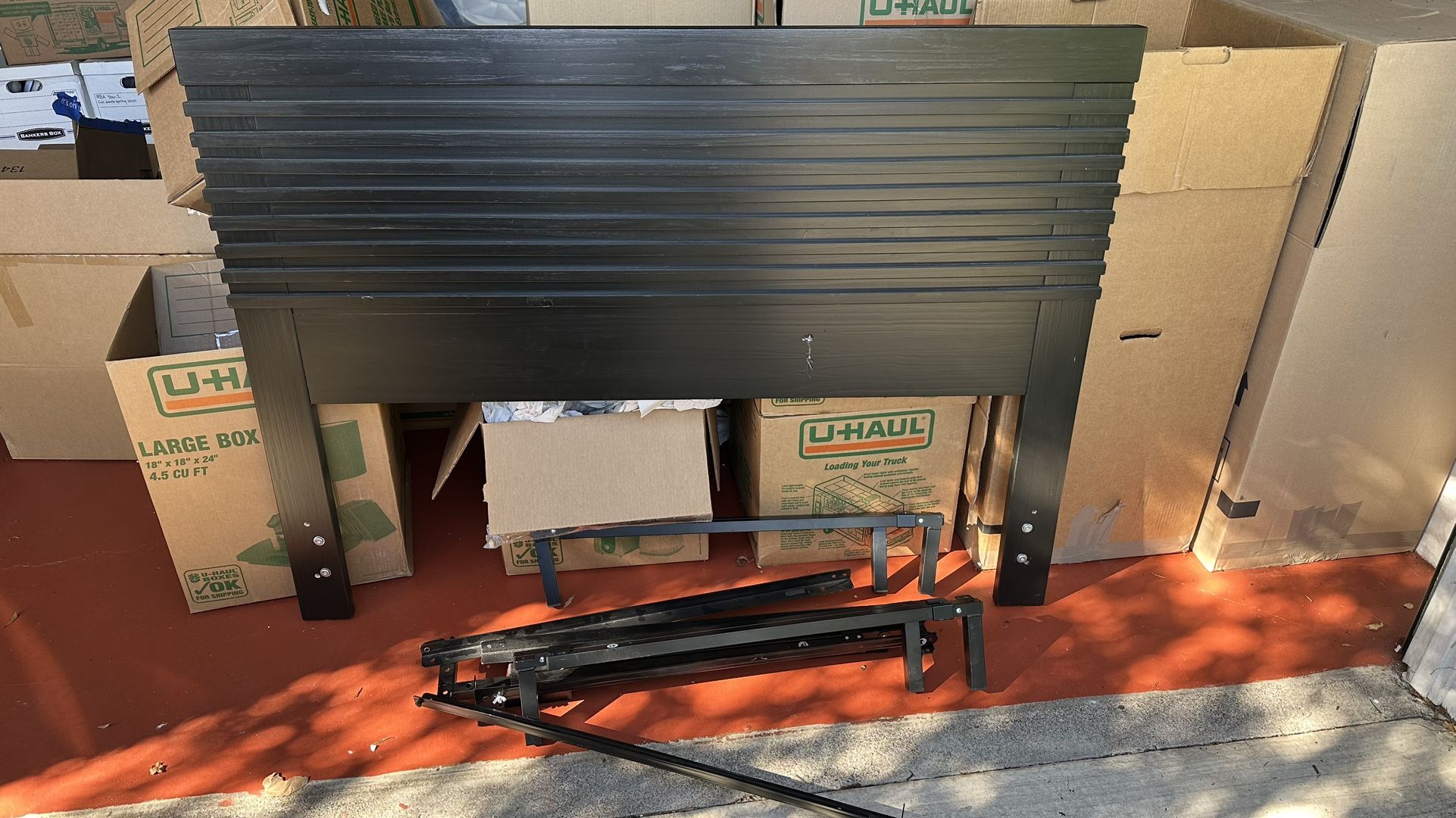 IKEA Mathopen Black queen Bed Headboard & Frame