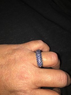 Tanzanite Ring Sterling Silver Size 7 