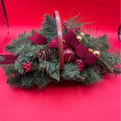 Vintage Handmade Christmas Centerpiece Basket