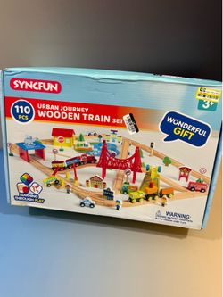 110 Piece Wooden Train Set