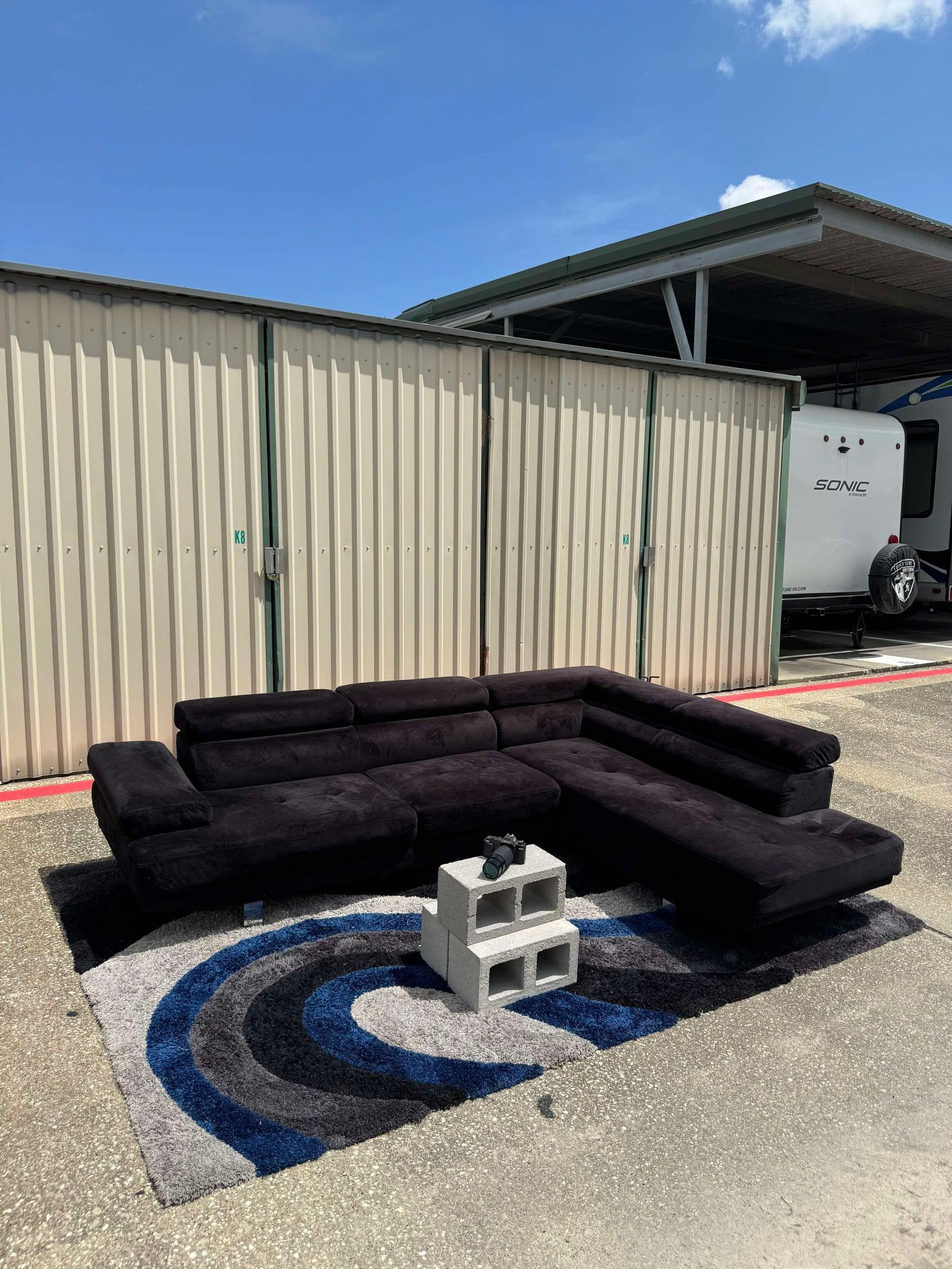 Black L Sectional Sofa 🛋️ FREE DELIVERY 💨🛋️