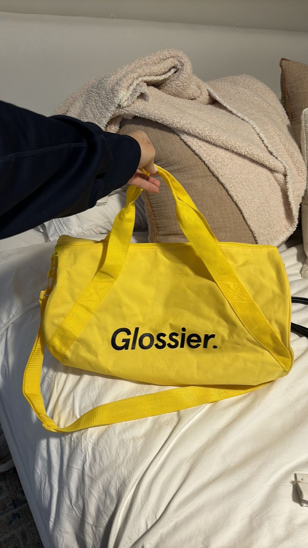 Glossier Sunshine Yellow Duffel Overnight Travel Bag Sold Out Limited Edition