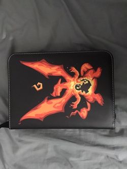 Binder full of old pokemon cards, 1996 first edition yu gi oh cards, and oversize cards