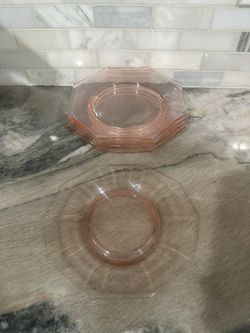 Pink Depression Glass Plates
